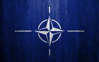 Wallpaper Flag Of Nato 4k Stone Background Grunge