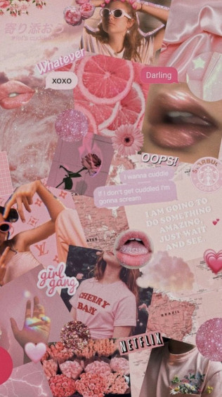 Aesthetic Mood Board Wallpaper Pink