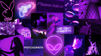 Dark Violet Neon Lights Laptop Wallpaper