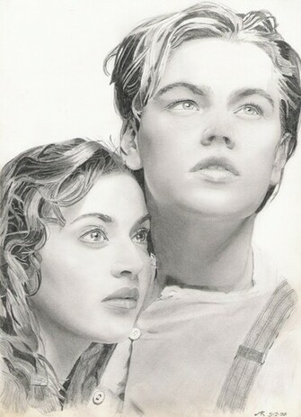 Titanic Image Rose And Jack Drawing HD Wallpaper Background