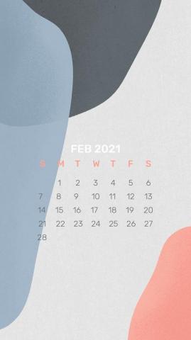 Calendar February Template Phone Wallpaper Psd Abstract