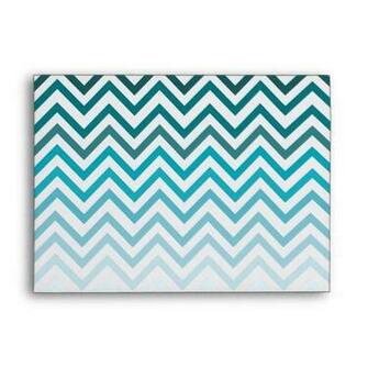Ombre Chevron Blue Zig Zag Envelope