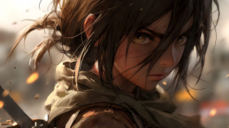 Aot Realistic Mikasa Ackerman Desktop Wallpaper