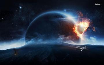 Planet Collision HD Wallpaper Planets