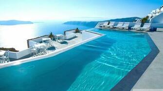 Santorini Hotels HD Wallpaper Background Image