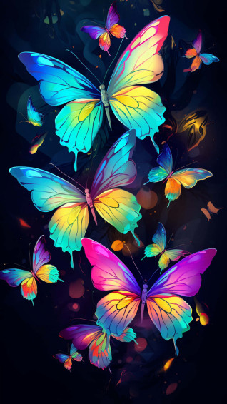 Fantastic Painted Butterfly Wallpaper