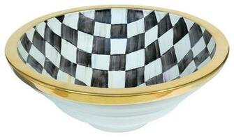 Small Vessel Sink Courtly Check Mackenzie Childs Eclectic Bathroom