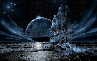 3d Fantasy Graphic Wide Desktop Wallpaper Ghost Ship