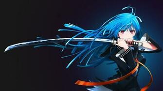 Female Animation Character Holding Sword Digital Wallpaper Katana