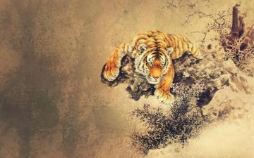 Asian Abstract Art Wallpaper Top