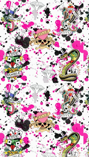 Pink Ed Hardy Wallpaper Flasher iPhone
