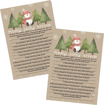 Amazon Snowman Christmas Trivia Game Cards Version Pack