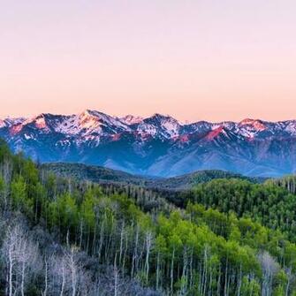 Sunrise Glow On The Wasatch Mountains Near Salt Lake City Utah