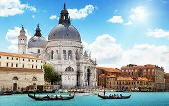 Venice Buildings River Gondola People Stock Photos Image