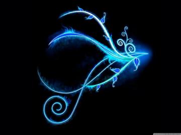 Blue Neon Light Swirls Ultra HD Desktop Background Wallpaper For