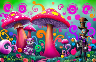 Trippy Alice In Wonderland Wallpaper