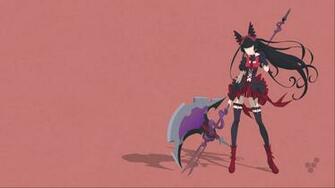 Illustration Of Female Anime Character Holding Purple And Gray