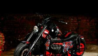 Boss Hoss Red Motorcycle Airbrushing Black Wallpaper And