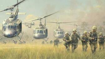 War Iroquois Landing Huey Vietnam Bell Wallpaper