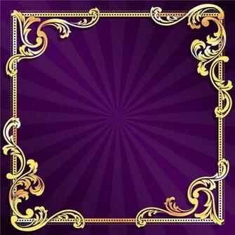 Purple And Gold Background For Photoshop Golden Frame With