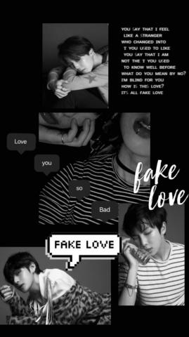 Fake Love Wallpaper Text Snapshot Font Photography Black And White