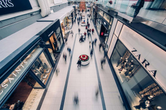 Bustling Shopping Mall Aerial Wallpaper