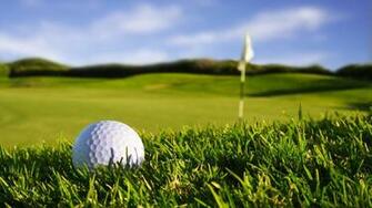 Closeup Golf Ball Over The Course HD Image Sports
