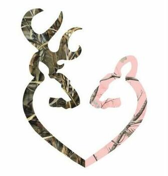 Camo Deer Heart Vinyl Decal Sticker