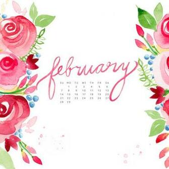 February Watercolor Calendar Desktop Mospens Studio