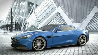 Image Aston Martin Vanquish Blue Side Automobile