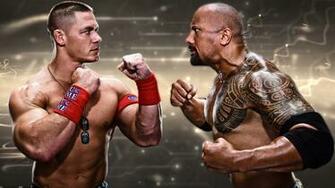 Wwe John Cena The Rock Dwayne Johnson HD Wallpaper