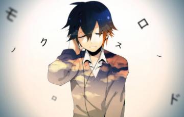 Wallpaper Music Headphones Shirt Guy Listening Anime