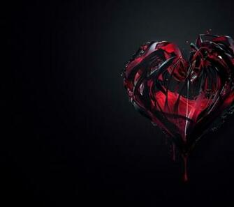 Blood Artwork Water Drops Hearts Black Background Wallpaper