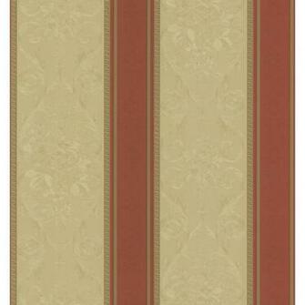 Out Zoom In Brewster Wallcovering Wide Red And Gold Stripe Wallpaper