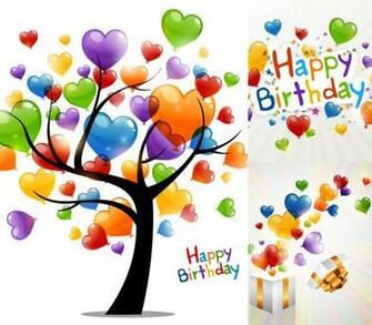 Balloons BirtHDay Background Vector Material Love