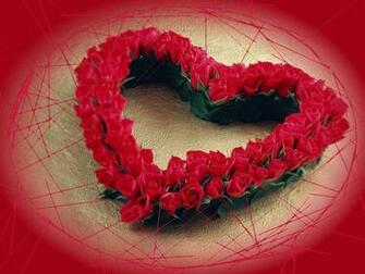 Beautifull Flowers Red Rose Heart Wallpaper