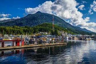Desktop Wallpaper Alaska Ketchikan Hill Pier Cities