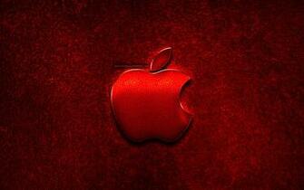 Wallpaper Apple Logo Red Stone Background Mcintosh
