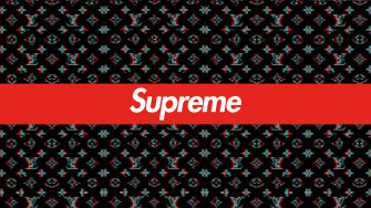 4k Supreme Black Louis Vuitton Wallpaper
