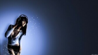 Girl With Headphones Music Walpaper Share