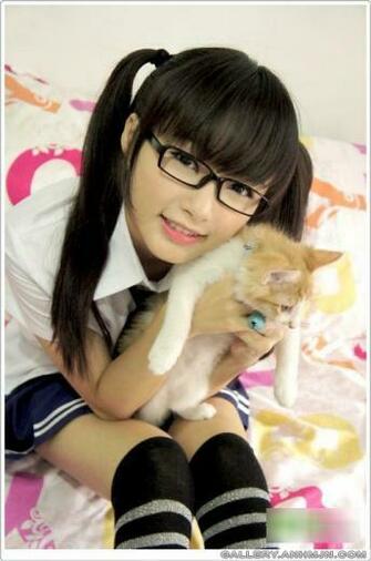 Image Gallary Nerdy Girl And Kitty Pictures