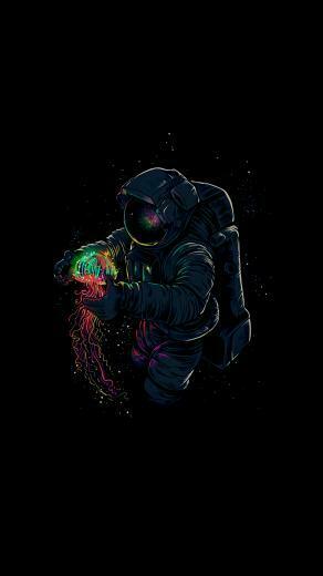 Amoled Astronaut Wallpaper
