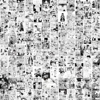 Anime Manga Panels Wall Collage Kit Black White