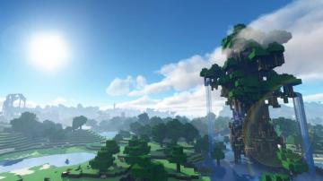 Minecraft World Wallpaper Waterfall Video Games 1080p