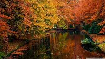 Lake In Autumn Landscape Wallpaper