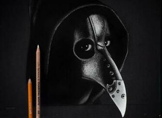 Plague Doctor Charcoal Drawing By Caseynealartwork On