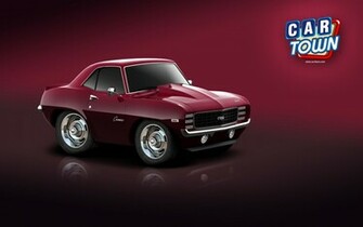 Car Town Red Camaro Computer Wallpaper Desktop Background