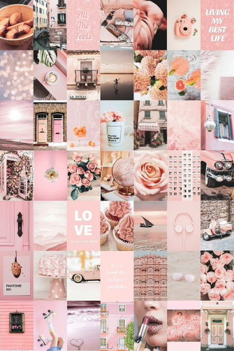 Pink Collage Kit Pcs Peach Aesthetic Photo Wall