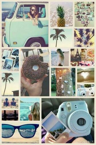 Summer Aesthetic Collage Background