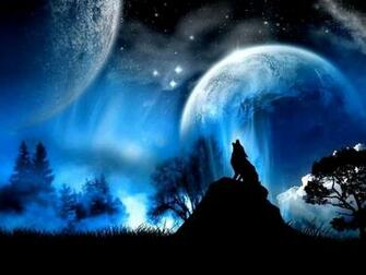Dark Forest Moon Android Wallpaper